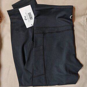 Zyia Black Pocket Light n Tight Hi-Rise Leggings, 7/8, 24", NWT